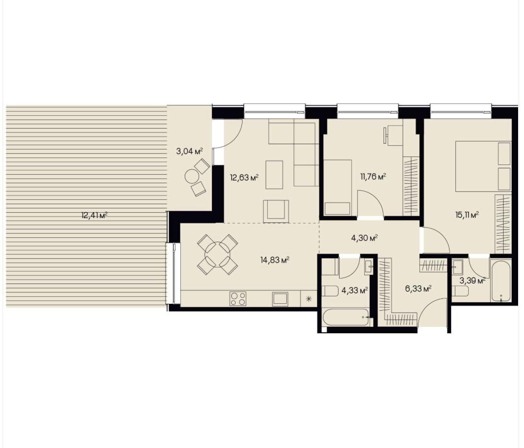 2-кімнатна квартира за адресою вул. Січинського (площа 88,1 м²) - Atlanta.ua - фото 5