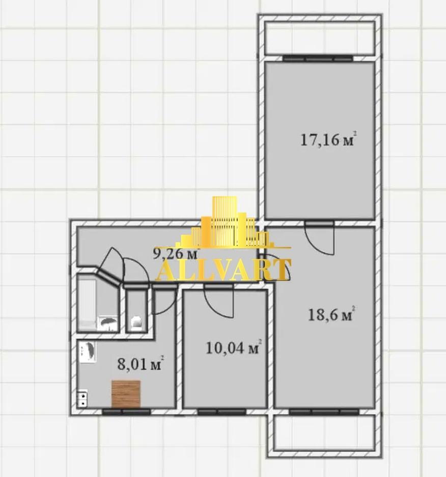3-комнатная квартира по адресу (площадь 62 м²) - Atlanta.ua - фото 7