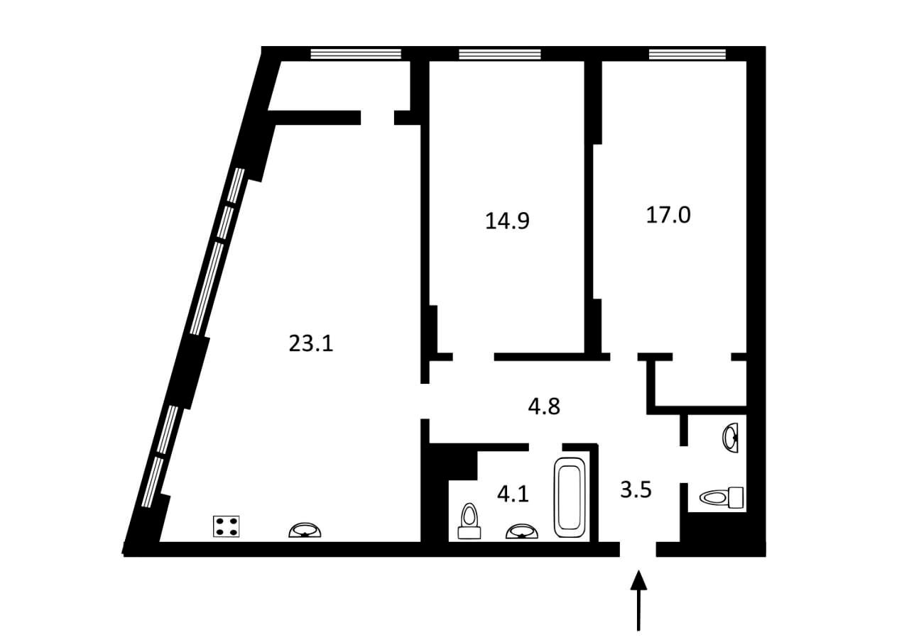 3-комнатная квартира по адресу (площадь 73 м²) - Atlanta.ua - фото 6