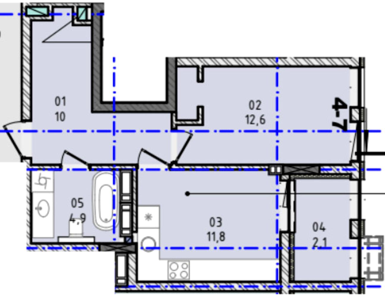 1-комнатная квартира по адресу ул. Капушанская (площадь 41,4 м²) - Atlanta.ua - фото 4