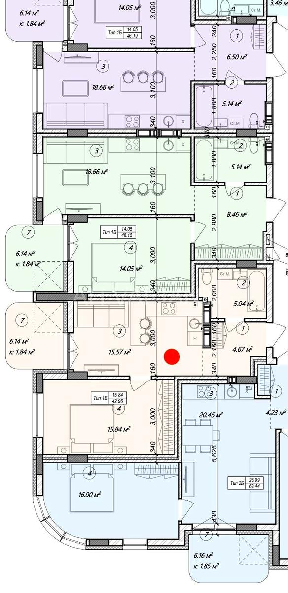 1-комнатная квартира по адресу ул. Курортная (площадь 43 м²) - Atlanta.ua - фото 11