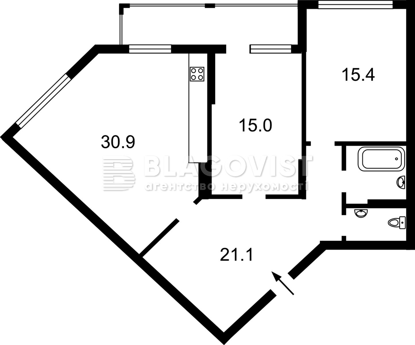 3-комнатная квартира по адресу ул. Живописная (площадь 96,4 м²) - Atlanta.ua - фото 7
