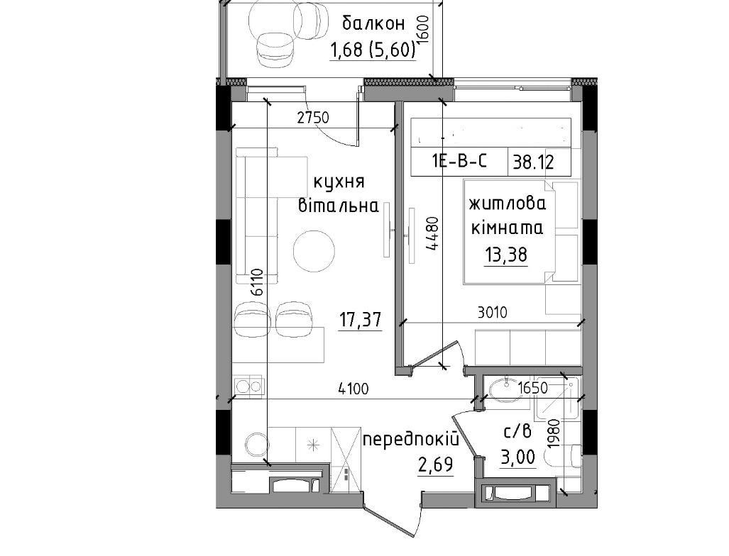 1-комнатная квартира по адресу ул. Радищева Олександра (площадь 42,0 м²) - Atlanta.ua - фото 4