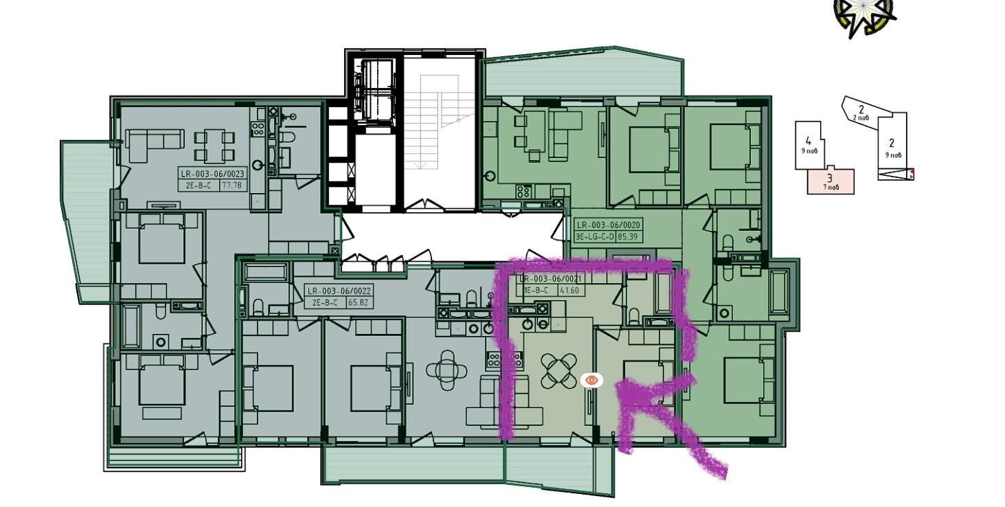 1-комнатная квартира по адресу (площадь 46,5 м²) - Atlanta.ua - фото 3