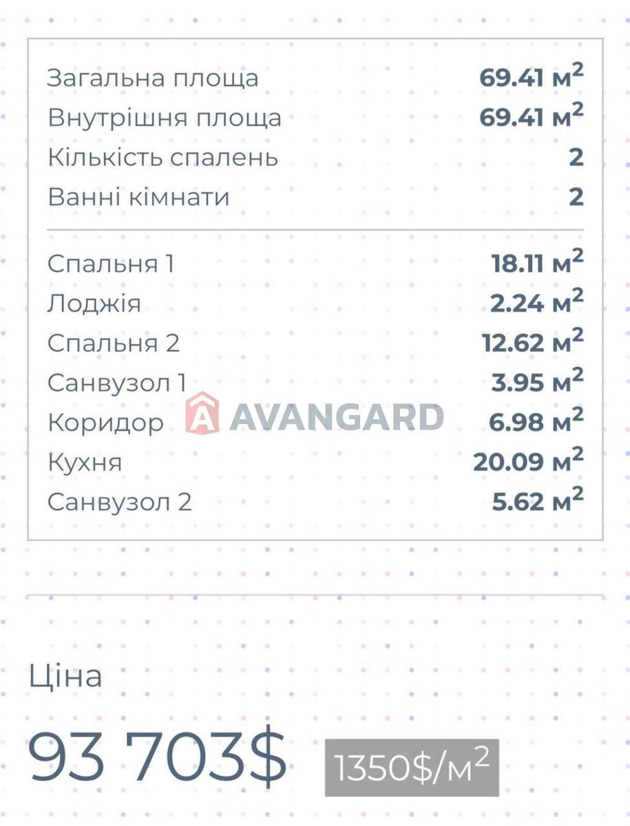 2-rooms apartment apartment by the address (area 69,4 m²) - Atlanta.ua - photo 2