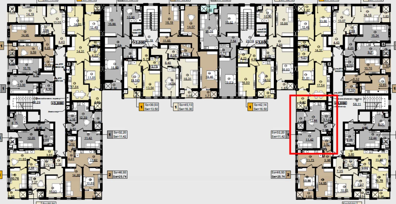 1-комнатная квартира по адресу (площадь 32,2 м²) - Atlanta.ua - фото 4