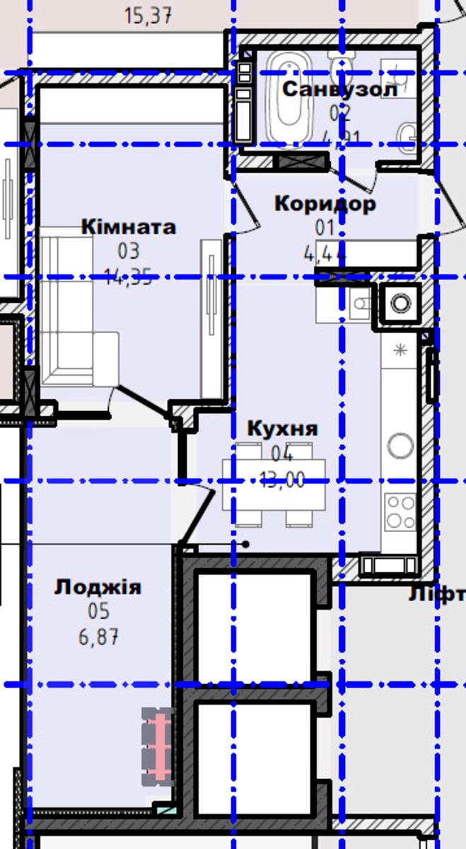 1-комнатная квартира по адресу Липовая Аллея ул. (площадь 43,6 м²) - Atlanta.ua - фото 4