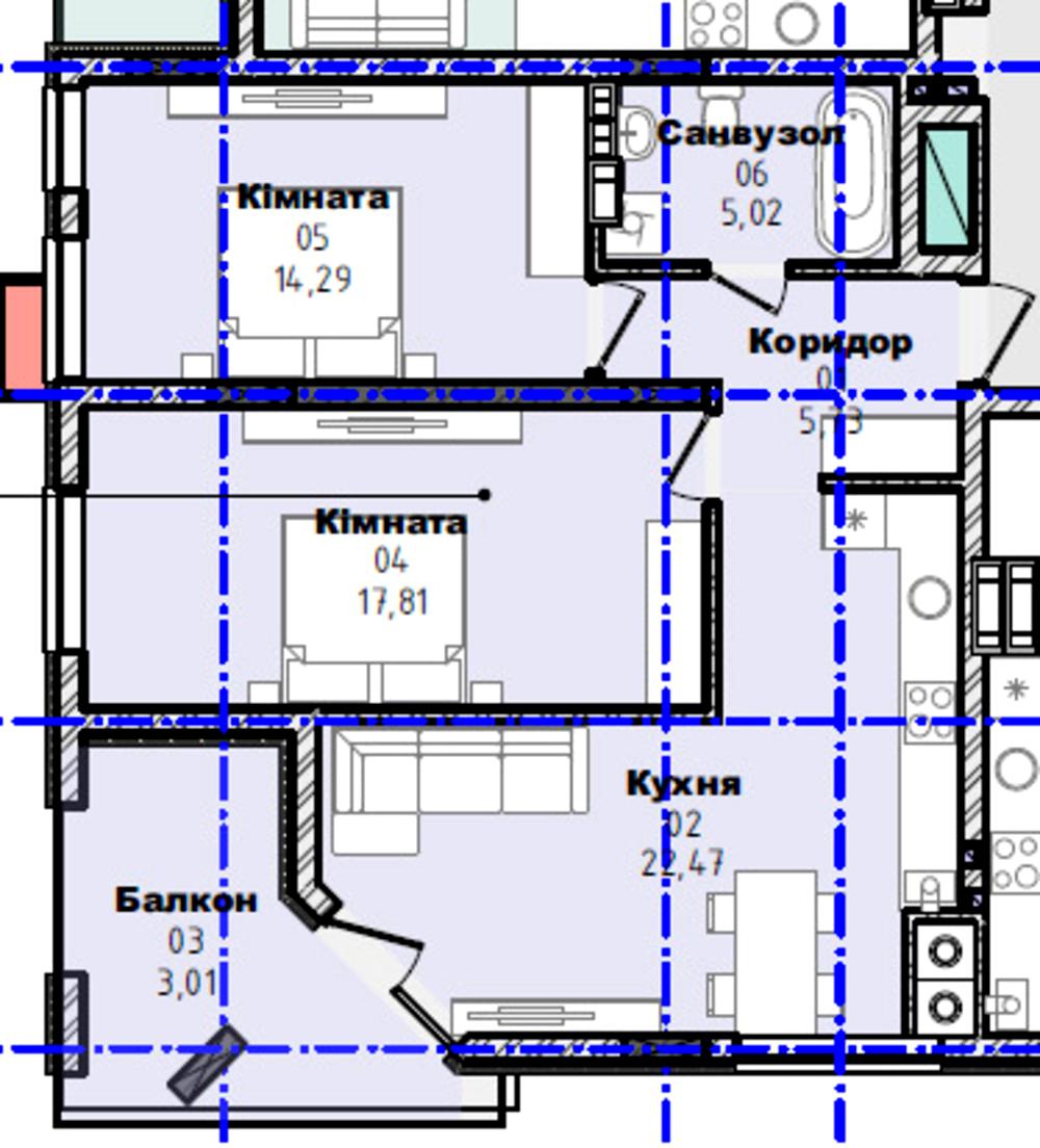 2-комнатная квартира по адресу ул. Гленца Фрица (площадь 68,3 м²) - Atlanta.ua - фото 4