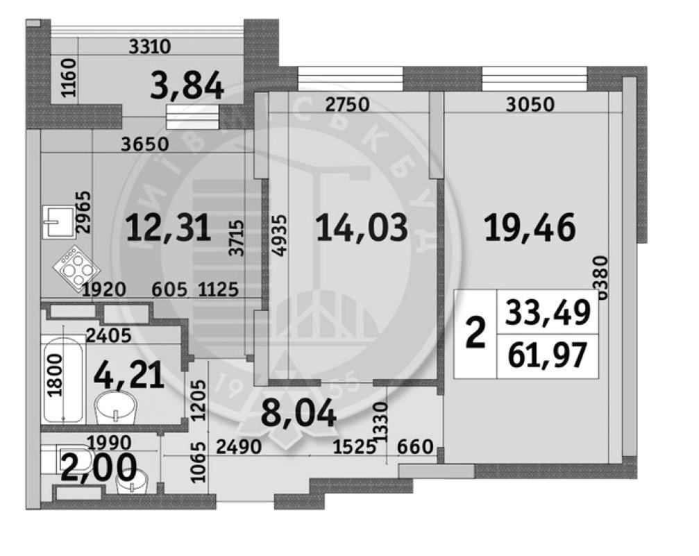 2-кімнатна квартира за адресою вул. Каховська (площа 62,2 м²) - Atlanta.ua - фото 25