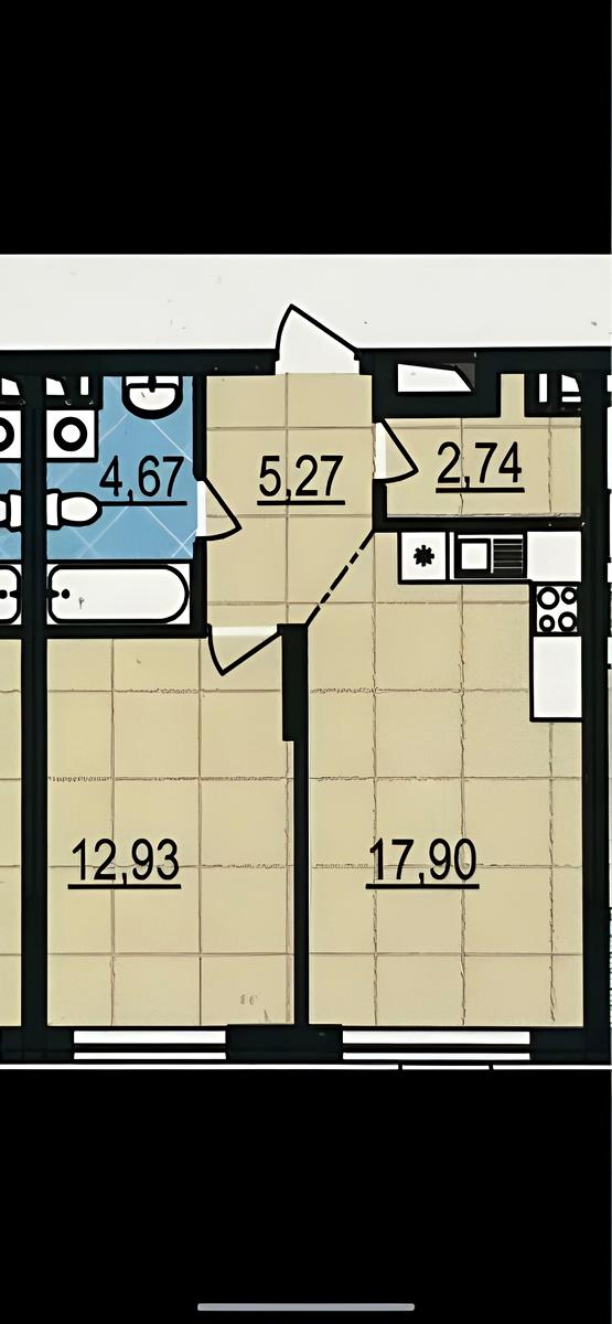 1-комнатная квартира по адресу (площадь 43 м²) - Atlanta.ua - фото 2