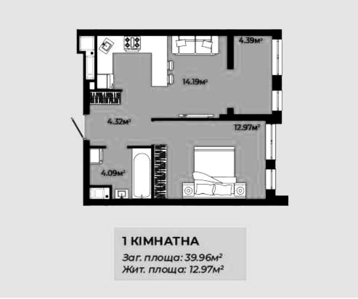 1-room apartment apartment by the address st. Bilogorshcha ul (area 40 m²) - Atlanta.ua - photo 3