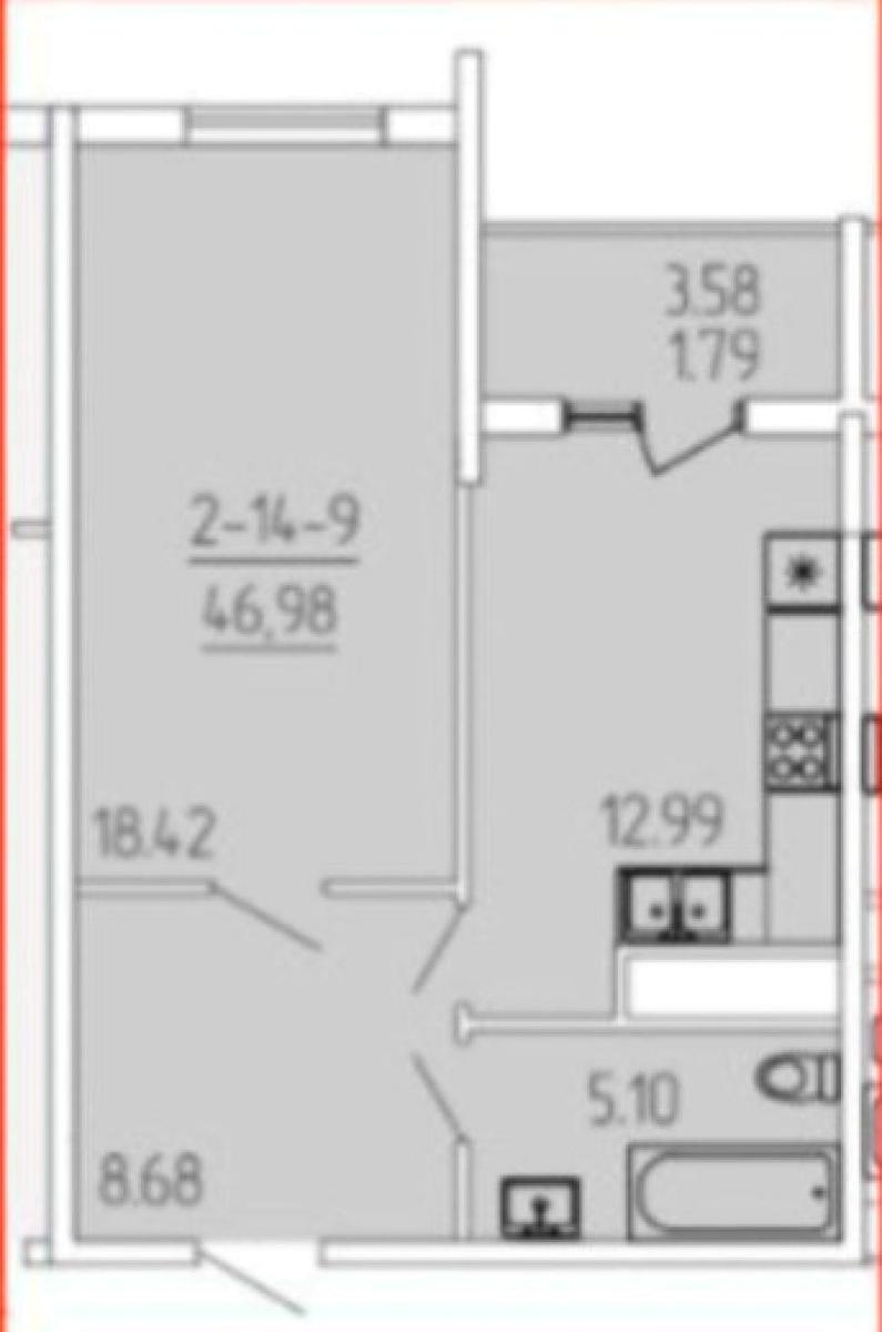 2-комнатная квартира по адресу ул. Краснова (площадь 47 м²) - Atlanta.ua - фото 8