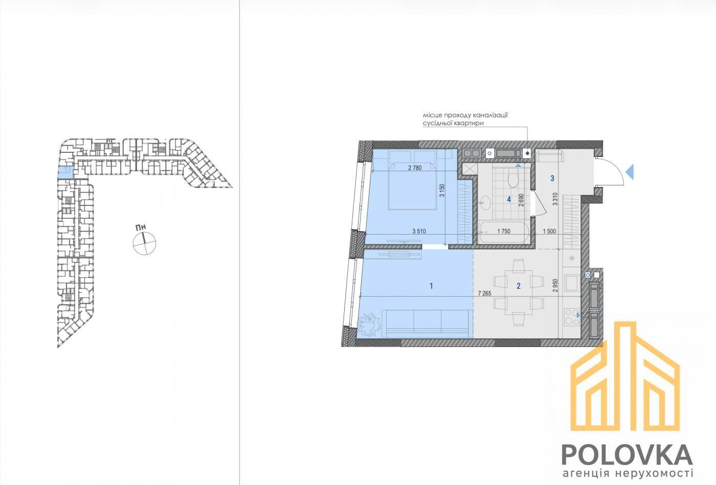 1-кімнатна квартира за адресою вул. Корятовича Федора (площа 42,2 м²) - Atlanta.ua - фото 11