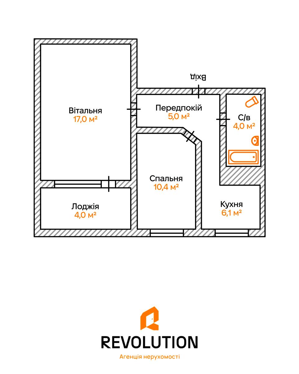 2-комнатная квартира по адресу просп. Романа Шухевича (площадь 46,5 м²) - Atlanta.ua - фото 12