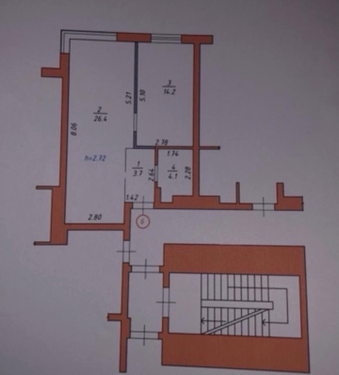 1-комнатная квартира по адресу Черво́ной Кали́ны пр. (площадь 48,4 м²) - Atlanta.ua - фото 8