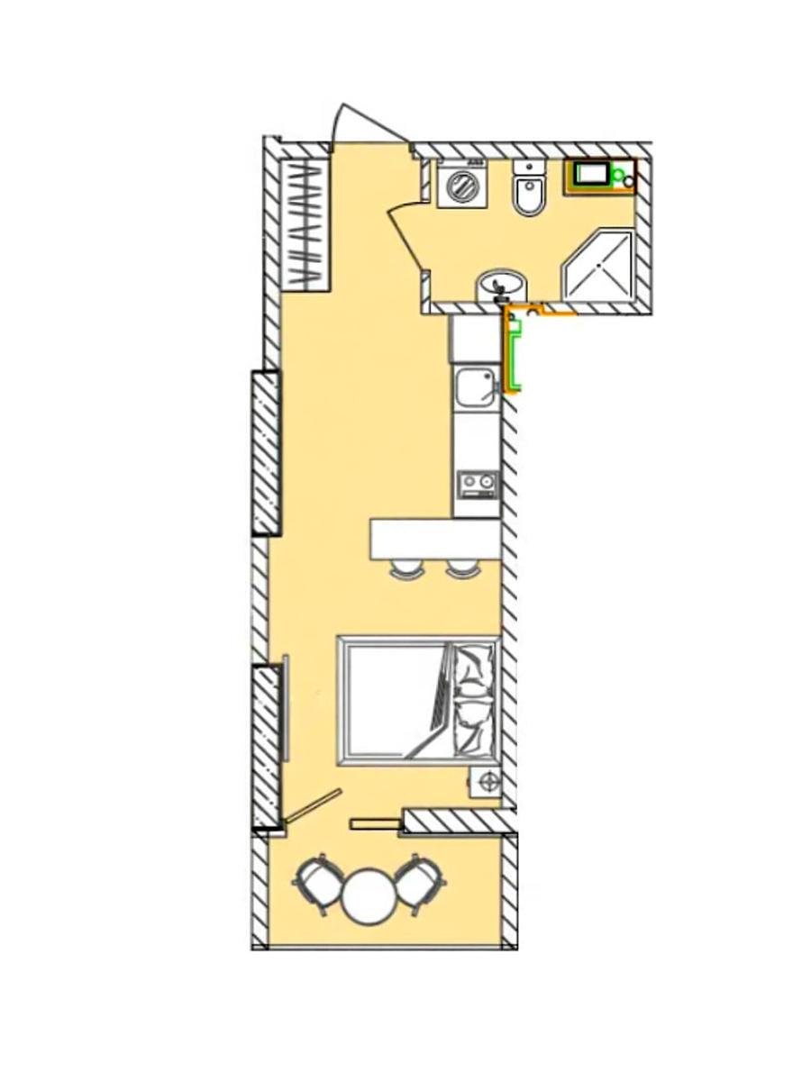 1-комнатная квартира по адресу (площадь 27,1 м²) - Atlanta.ua - фото 8