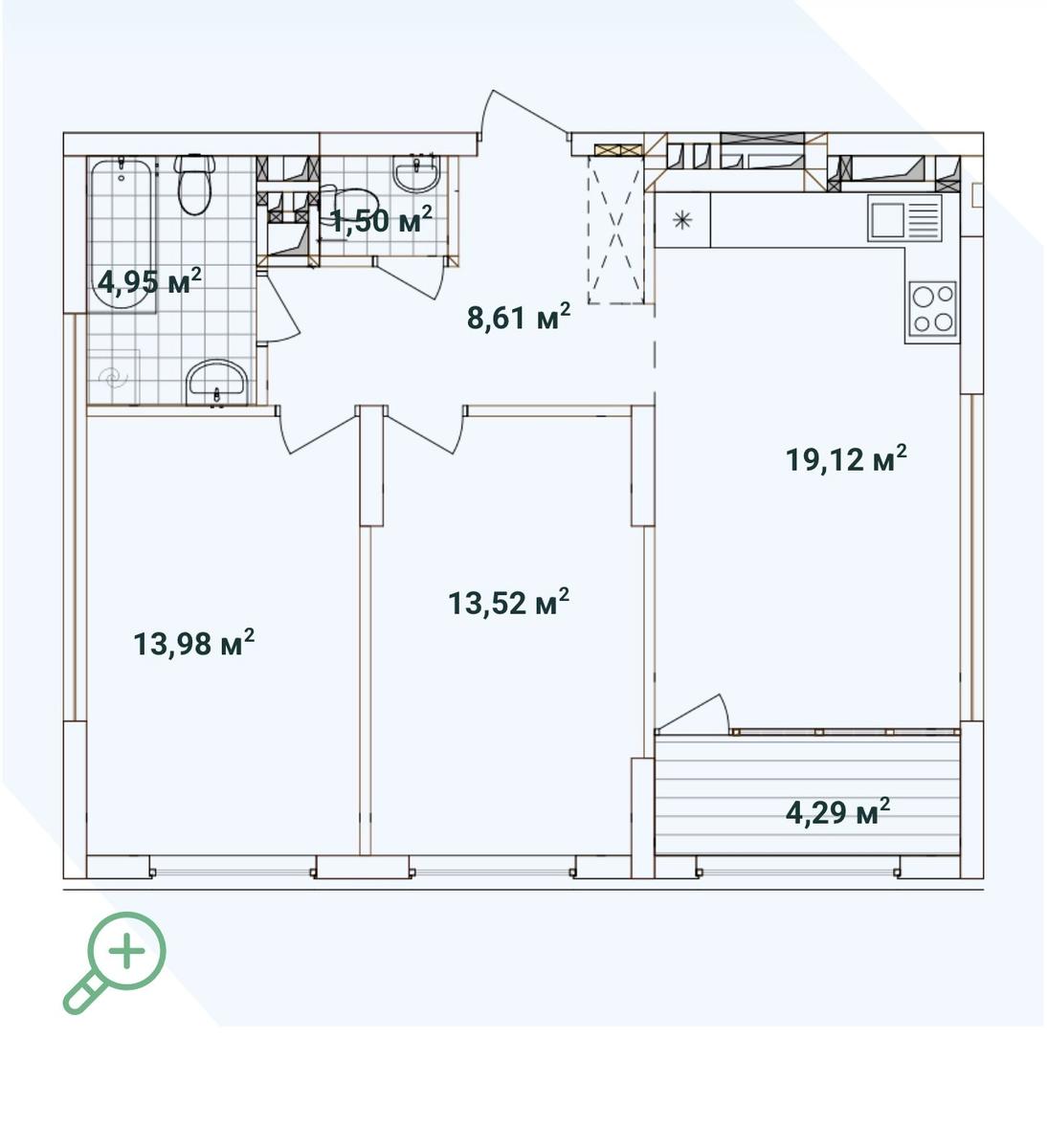 2-rooms apartment apartment by the address st. Generala Grekova (area 66,0 m²) - Atlanta.ua - photo 10