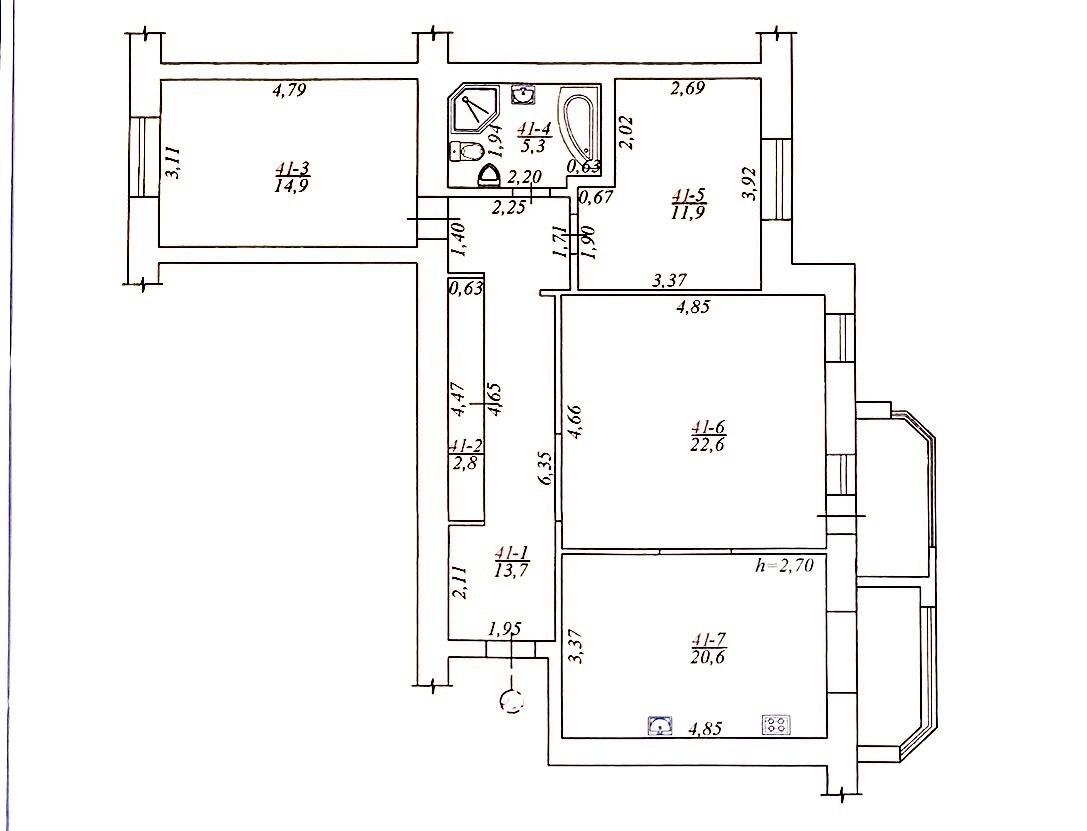 3-комнатная квартира по адресу ул. Григория Сковороды (площадь 95 м²) - Atlanta.ua - фото 2