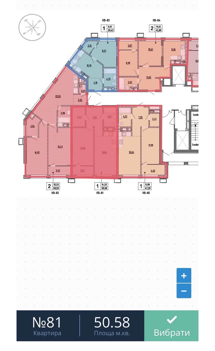 1-room apartment apartment by the address st. Velichkovskogo (area 50,6 m²) - Atlanta.ua - photo 3