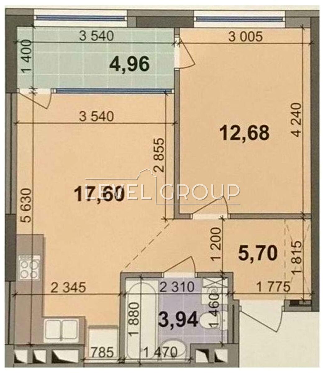 1-кімнатна квартира за адресою наб. Дніпровська (площа 45 м²) - Atlanta.ua - фото 8