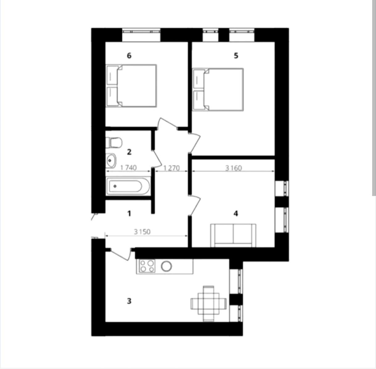 3-комнатная квартира по адресу ул. Боголюбова (площадь 60,5 м²) - фото 10 3-комнатная квартира по адресу ул. Боголюбова (площадь 60,5 м²) - Atlanta.ua - фото 10