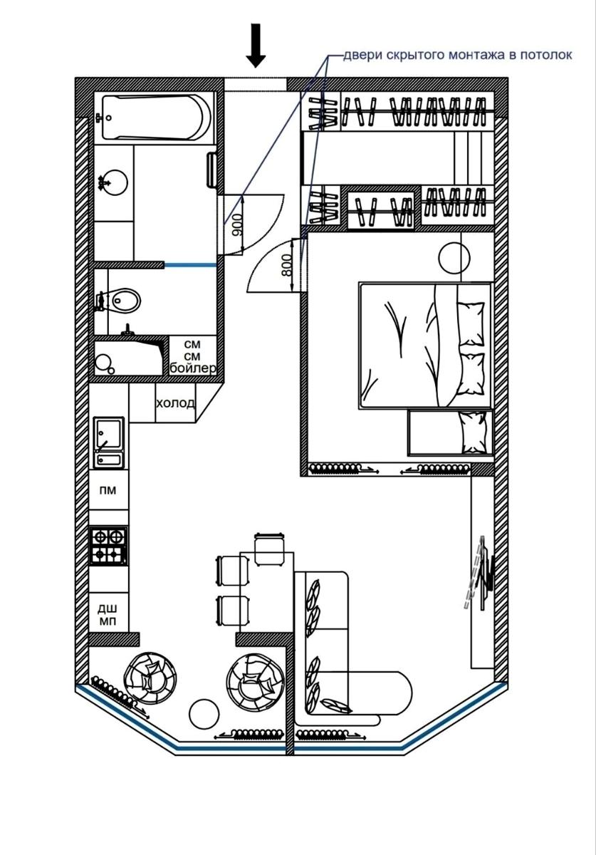 2-комнатная квартира по адресу Итальянский бульвар (площадь 54 м²) - imageAlt 13 2-комнатная квартира по адресу Итальянский бульвар (площадь 54 м²) - Atlanta.ua - imageAlt 13