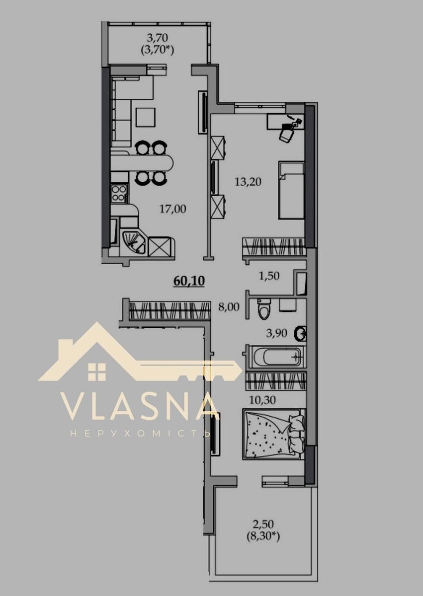 3-комнатная квартира по адресу ул. Спортивная (площадь 60 м²) - imageAlt 23 3-комнатная квартира по адресу ул. Спортивная (площадь 60 м²) - Atlanta.ua - imageAlt 23