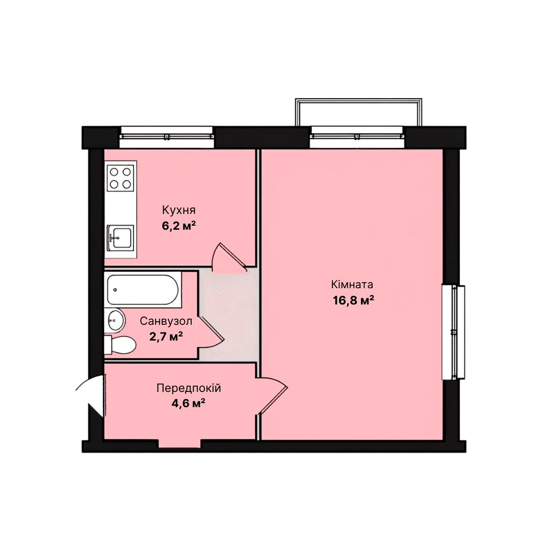 1-комнатная квартира по адресу ул. Доковая (площадь 31 м²) - imageAlt 6 1-комнатная квартира по адресу ул. Доковая (площадь 31 м²) - Atlanta.ua - imageAlt 6
