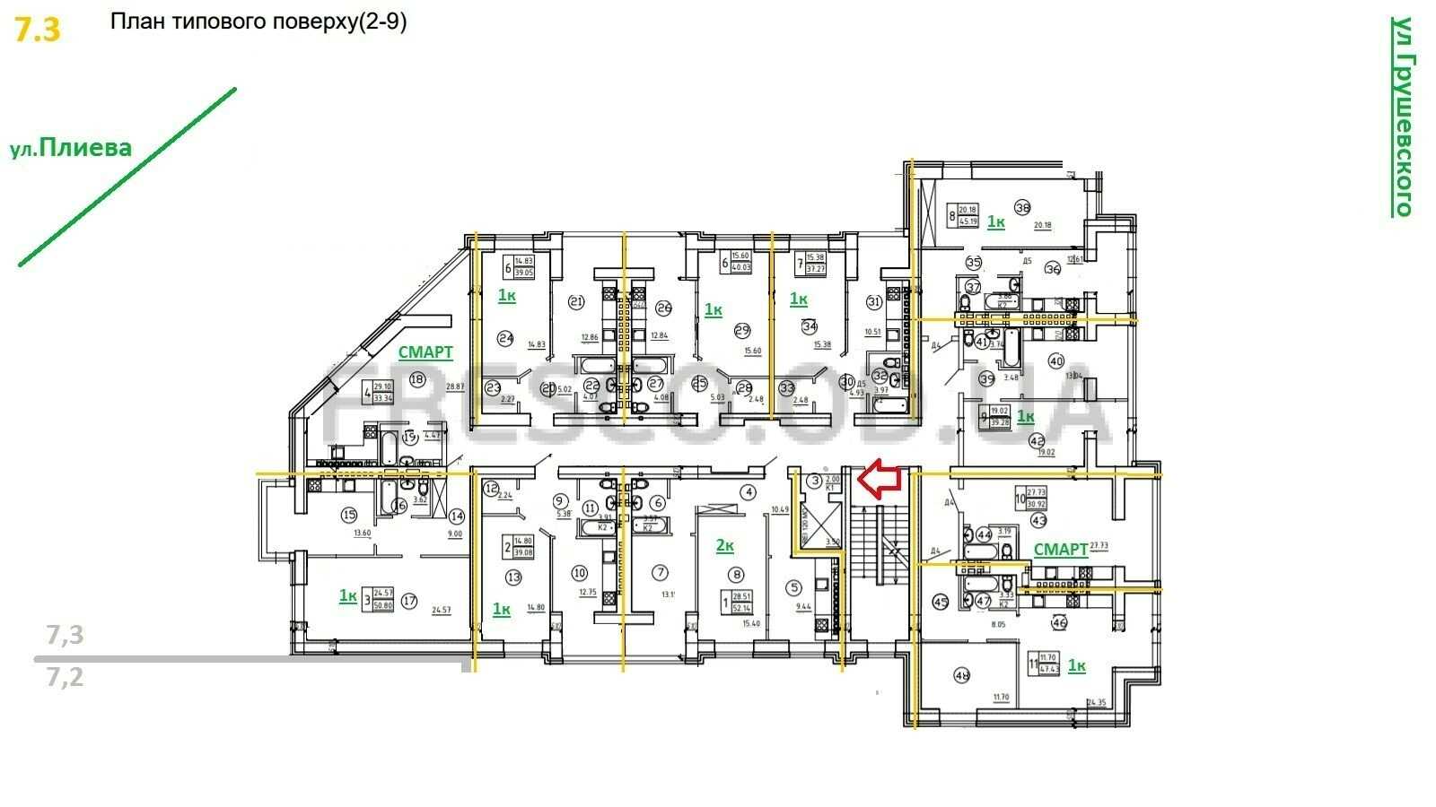 1-комнатная квартира по адресу (площадь 33,3 м²) - imageAlt 2 1-комнатная квартира по адресу (площадь 33,3 м²) - Atlanta.ua - imageAlt 2